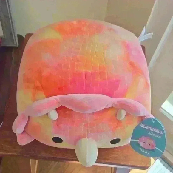 NWT  Squishmallows 12" Trinity Pink Triceratops Stackable - Picture 2 of 2